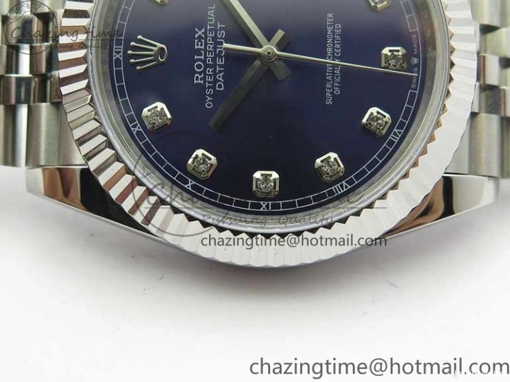 0101 EasyCare DateJust 41mm 126334 SS BP Maker 1:1 Best Edition New Version Blue Crystal Dial on Jubilee Bracelet 3022